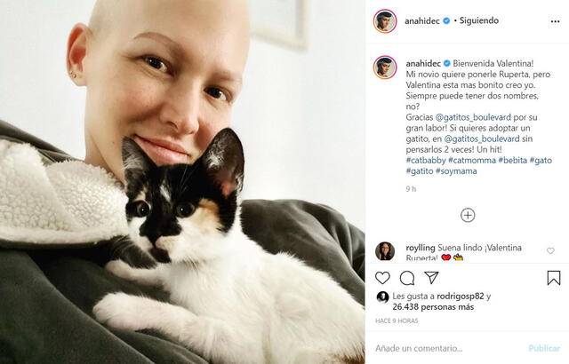 Anahí de Cárdenas muestra a la gatita que adoptó en Instagram