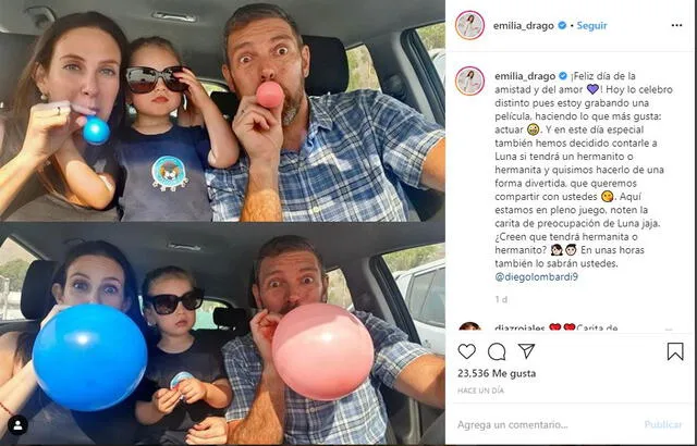 Emilia Drago y su familia. Foto: Captura.