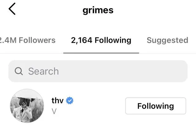 BTS V Taehyung Instagram Grimes