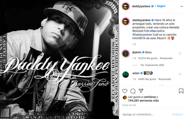 Daddy Yankee en Instagram