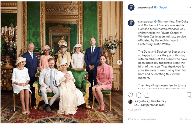 Príncipe Harry y Meghan Markle publican imágenes del bautizo de Archie 