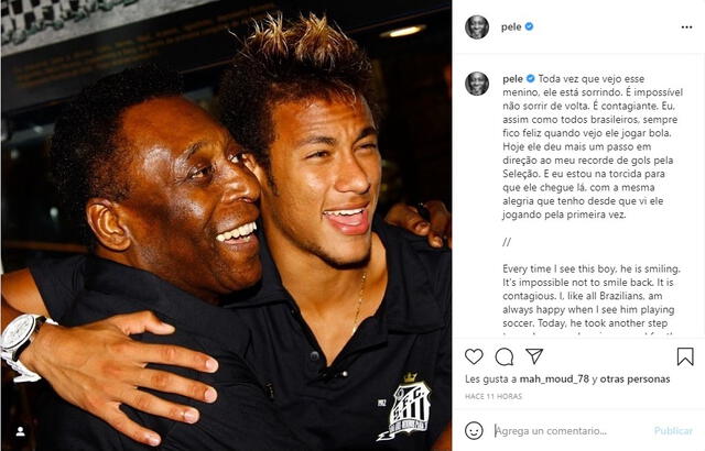 Así como Pelé, Neymar inició su carrera en el Santos. Foto: Instagram