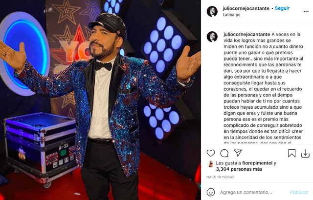 Julio Cornejo y su mensaje en Instagram