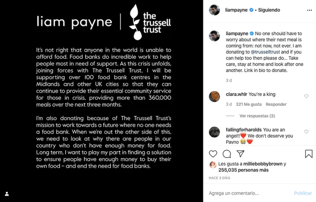 Liam Payne en Instagram