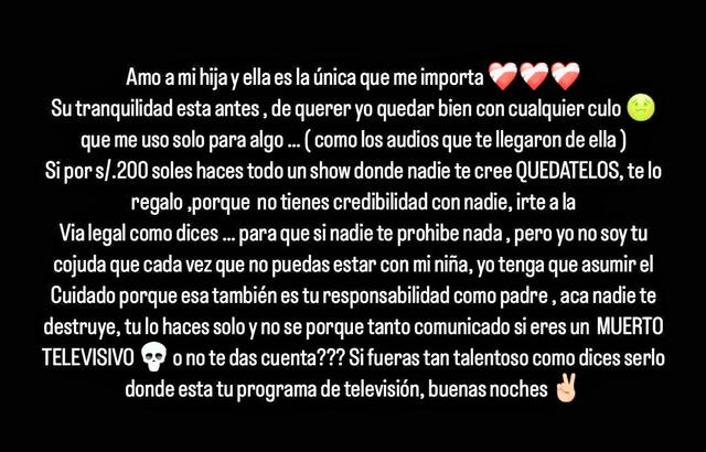  Vanessa López se pronuncia sobre el comunicado de 'Tomate' Barraza. Foto: Instagram/Vanessa López 