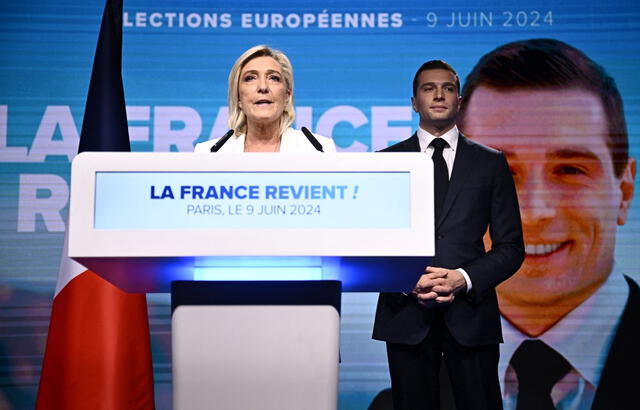 A diferencia de su predecesora, Marine Le Pen, Bardella plantea por una estrategia de cambiar la Unión Europea. Foto: AFP.    
