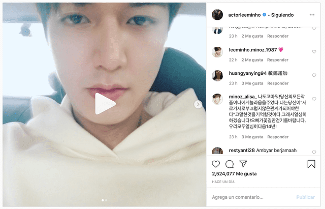 Lee Min Ho en Instagram
