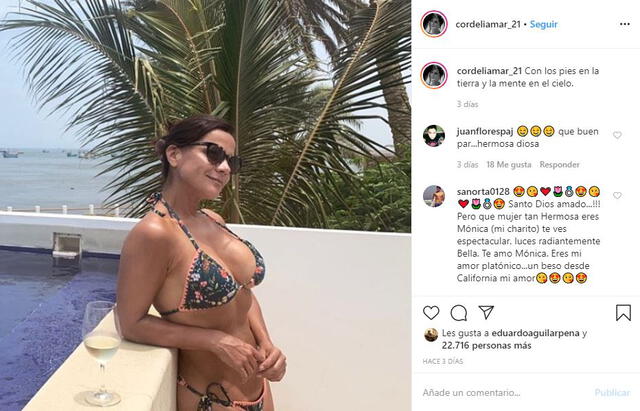 Mónica Sánchez posa en bikini a sus 49 años
