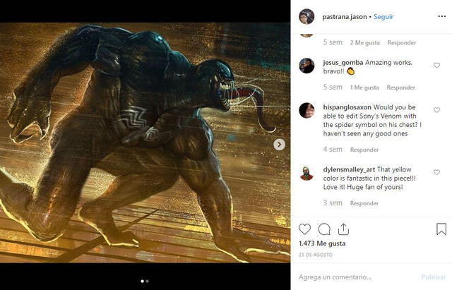 Así luciría Venom en el UCM. Foto: Instagram Así luciría Venom en el UCM. Foto: Instagram