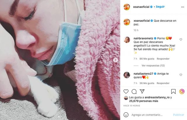 Instagram: Xoana González lamenta la muerte de su querida mascota