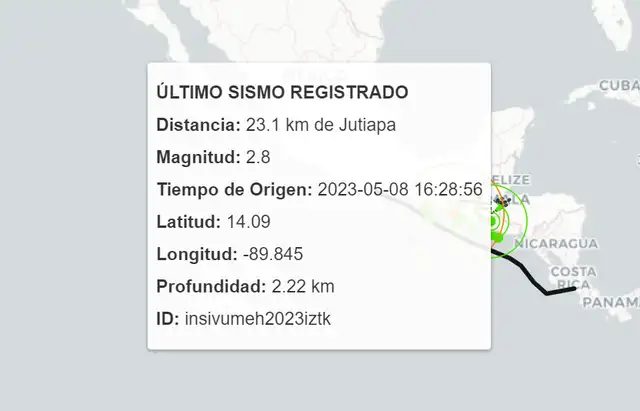 Último temblor registrado en Guatemala HOY, 8 de mayo. Foto: Insivumeh   