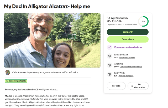 Hasta el momento, la campaña de GoFundMe ha recaudado más de 5000 dólares. Foto: GoFundMe Hasta el momento, la campaña de GoFundMe ha recaudado más de 5000 dólares. Foto: GoFundMe