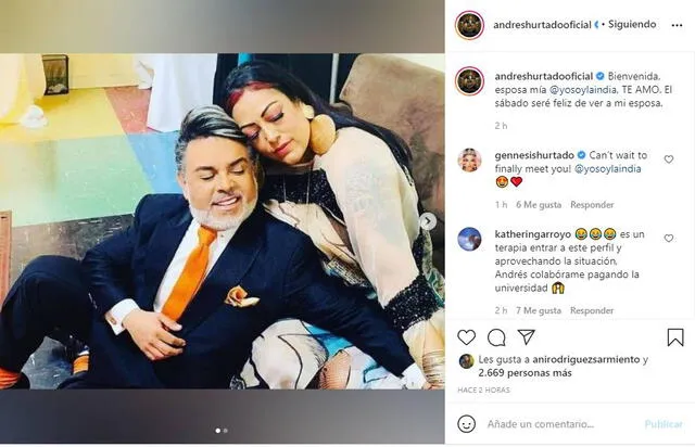 Andrés Hurtado expresa su amor por La India