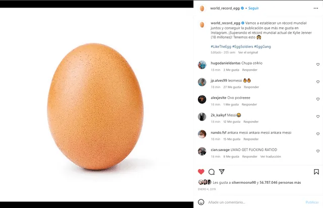 huevo, instagram
