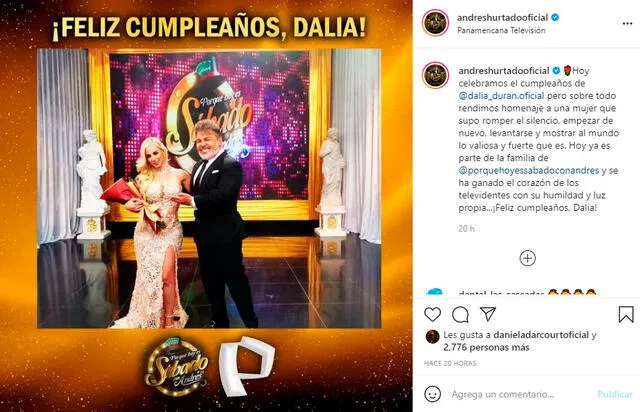Dalia Durán cumplió 36 años el último jueves 5 de mayo y Andrés Hurtado la sorprendió con una emotiva publicación en redes sociales. Foto: Andrés Hurtado / Instagram