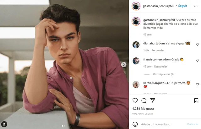 Gastón Asín trabaja como modelo con l agencia MEN'S MODEL Agency. Foto: Instagram