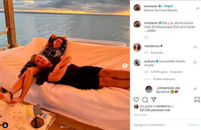 Ricardo Montaner y su esposa Marlene Rodríguez viajaron a República Dominicana para disfrutar de una 'mini luna de miel'. Foto: Ricardo Montaner Instagram Ricardo Montaner y su esposa Marlene Rodríguez viajaron a República Dominicana para disfrutar de una 'mini luna de miel'. Foto: Ricardo Montaner Instagram