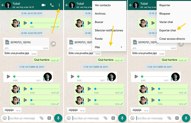 Cómo exportar un chat de WhatsApp. | Foto: Xataka