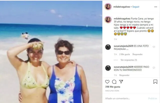 Milagros Leiva sorprende con foto en bikini en sus redes sociales. Foto: Instagram.
