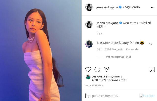 Instagram de Jennie de BLACKPINK. Foto: @jennierubyjane