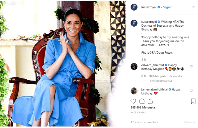 Príncipe Harry le dedica emotivo mensaje de amor a Meghan Markle por su cumpleaños 