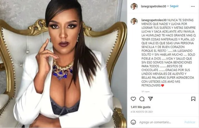 Diana Canto en sus redes sociales. Foto: Instagram   