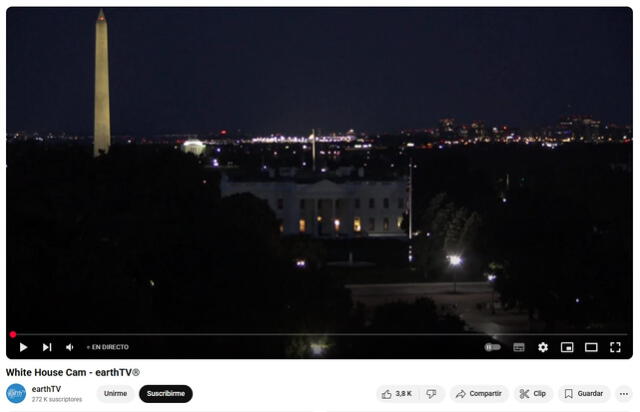 <em>Vista panorámica de la Casa Blanca poco antes del amanecer del 4 de julio. Foto: captura de YouTube</em> <em>Vista panorámica de la Casa Blanca poco antes del amanecer del 4 de julio. Foto: captura de YouTube</em>