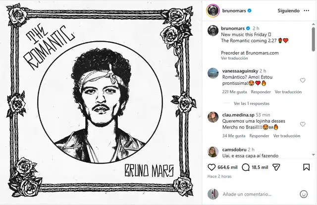 Bruno Mars anuncia nuevo álbum    