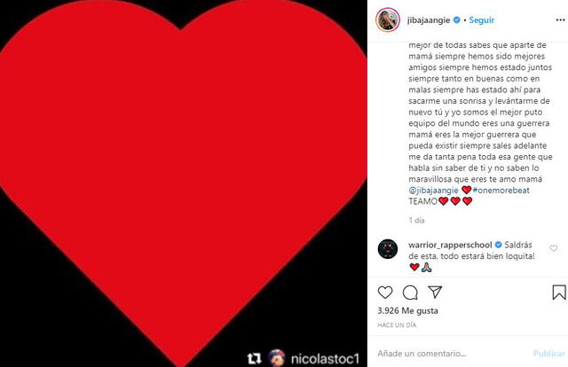 Angie Jibaja En Instagram Muestra El Mensaje Que Nicolas Garay Le