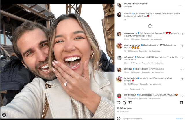 Alessandra Fuller se casará dentro de poco. Foto: captura de Instagram   