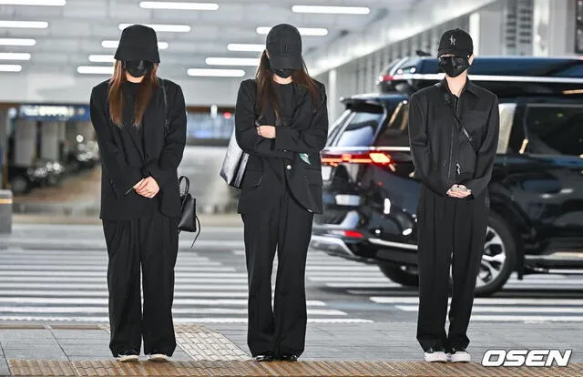 VIVIZ en Incheon, antes de abordar su avión a Las Vegas. Foto: OSEN   