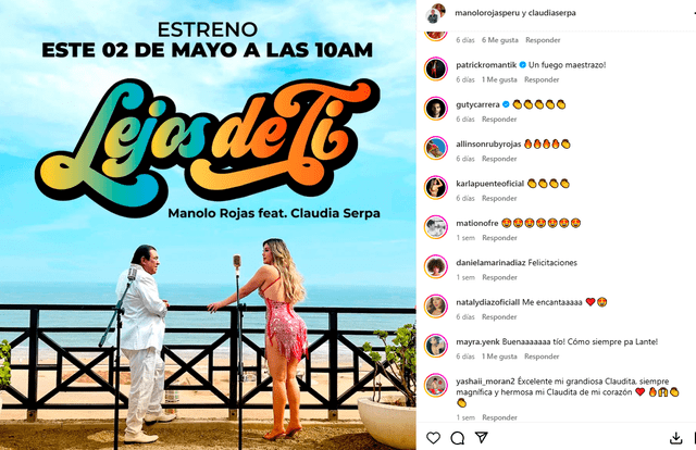 Manolo Rojas feliz por su colaboración con La Serpa. Foto: difusión.   