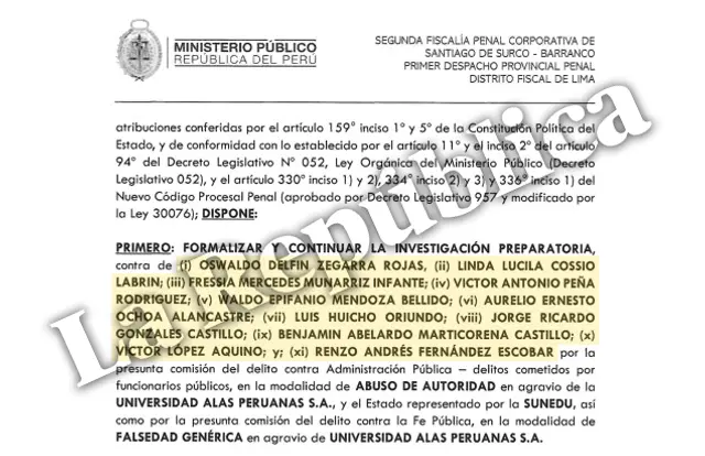 Sunedu | uap | Universidad Alas Peruanas | Oswaldo Zegarra Rojas