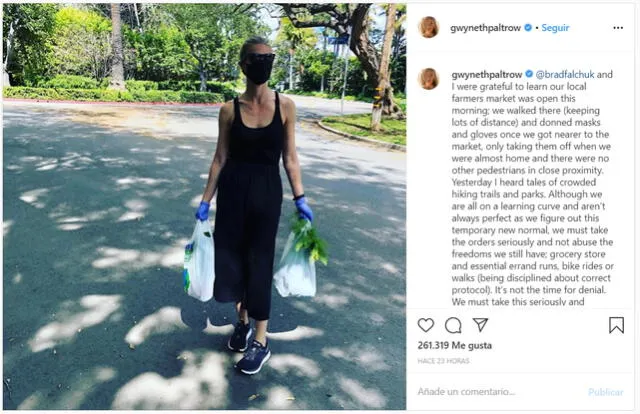La publicación de Gwyneth Paltrow en Instagram desató curiosidad entre sus seguidores.