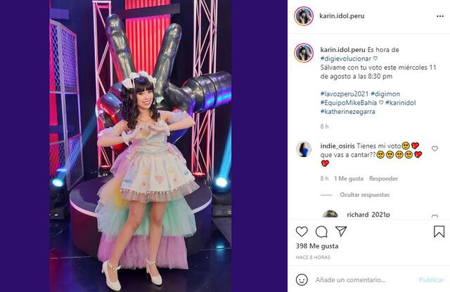 Karin Idol se pronuncia tras ir a sentencia en La voz Perú. Foto: Karin Idol/Instagram
