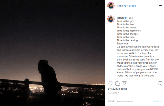 El mensaje de Jessie J tiene la finalidad de prevenir el suicidio.