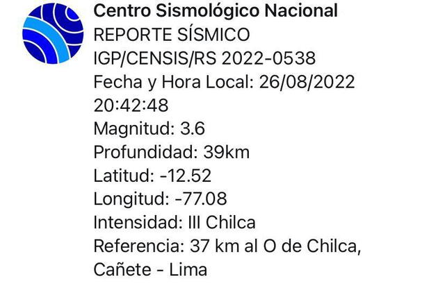 Sismo Lima