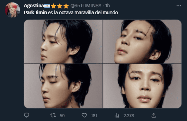  Reacciones a los nuevos teasers de "Face", el primer álbum de Jimin en solitario. Foto: captura Twitter   