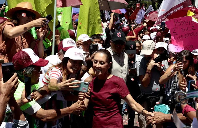 Sheinbaum mantiene el liderazgo electoral de cara al 2 de junio. Foto: AFP.   