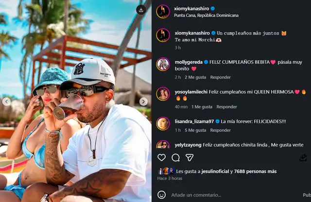 Xiomy Kanashiro a Farfán: "Te amo, mi Morchi". Foto: Instagram.   