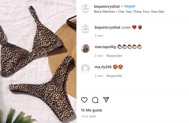 Marca de bikinis de Hosana Crystal  Foto: Instagram