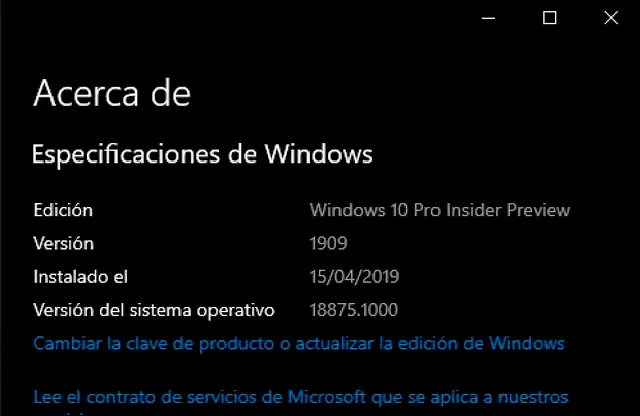 La versión 1909 de Windows 10 es necesario para actualizar a la versión 2004