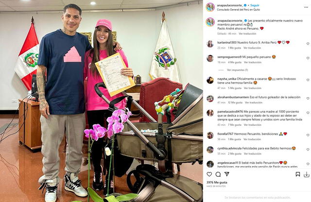 El hijo de Paolo Guerrero y Ana Paula ya es peruano. Foto: captura/Instagram    