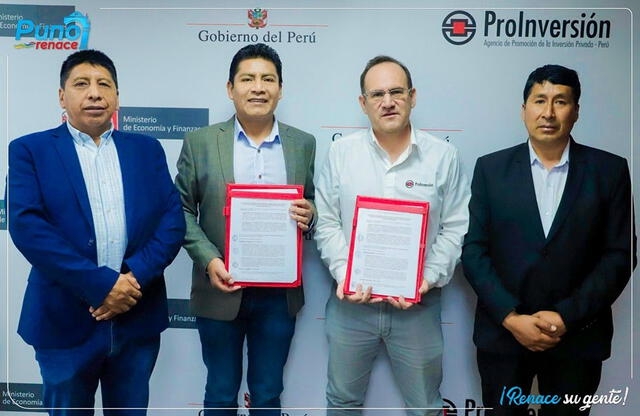  Firma del convenio sobre el proyecto del teleférico en Puno. Foto: MPP   