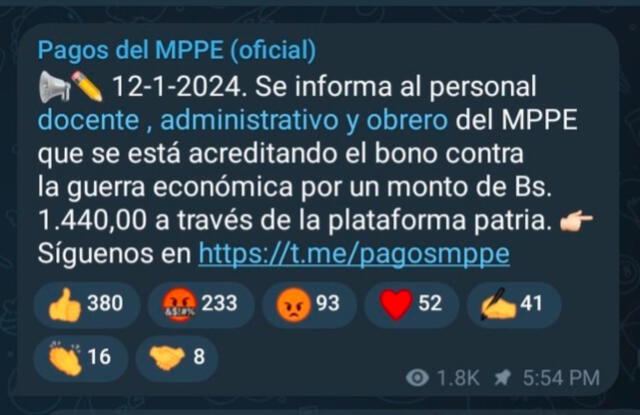 Bono de Guerra enero 2024: COBRA HOY el NUEVO PAGO para los docentes del MPPE | pago MPPE | ministerio del poder popular para la educación de Venezuela | trosell pago nómina MPPE | pago del ministerio de educación hoy | MPPE recibo de pago