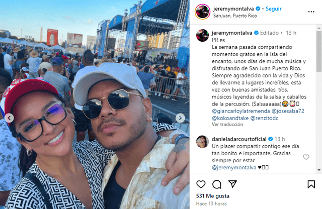 Daniela Darcourt y Jeremy Montalva se lucen felices y abrazados. Foto: Instagram / Jeremy Montalva   