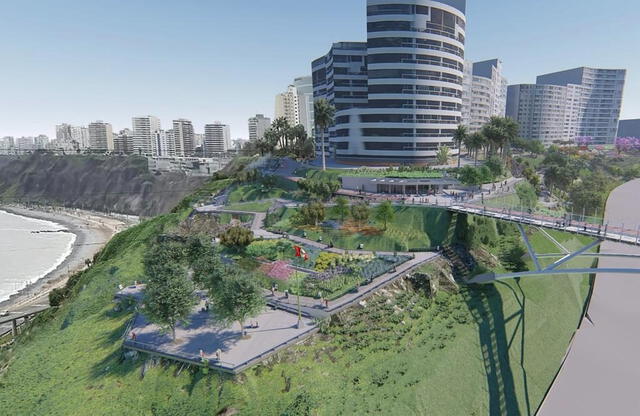 Puente de cristal se conectará con el nuevo Parque del Bicentenario. Foto: Municipalidad de Miraflores    