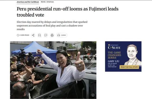 Elecciones en Perú. Foto. SMCP