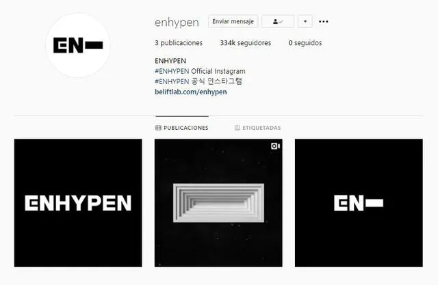 Captura a la cuenta de Instagram oficial de ENHYPEN. Créditos: BE:Lift