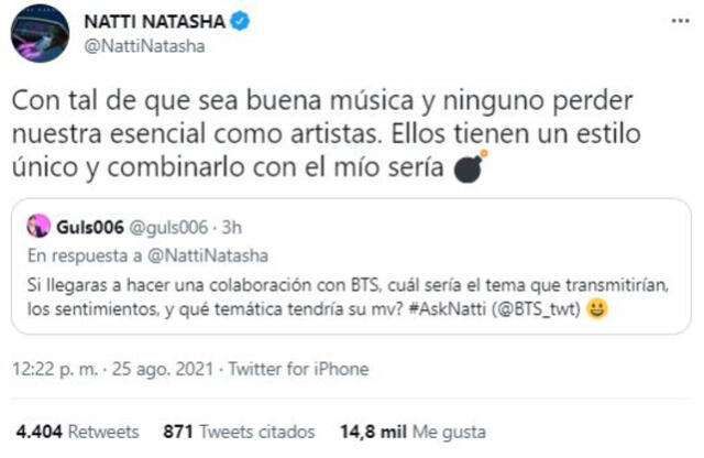 Natti Natasha, BTS